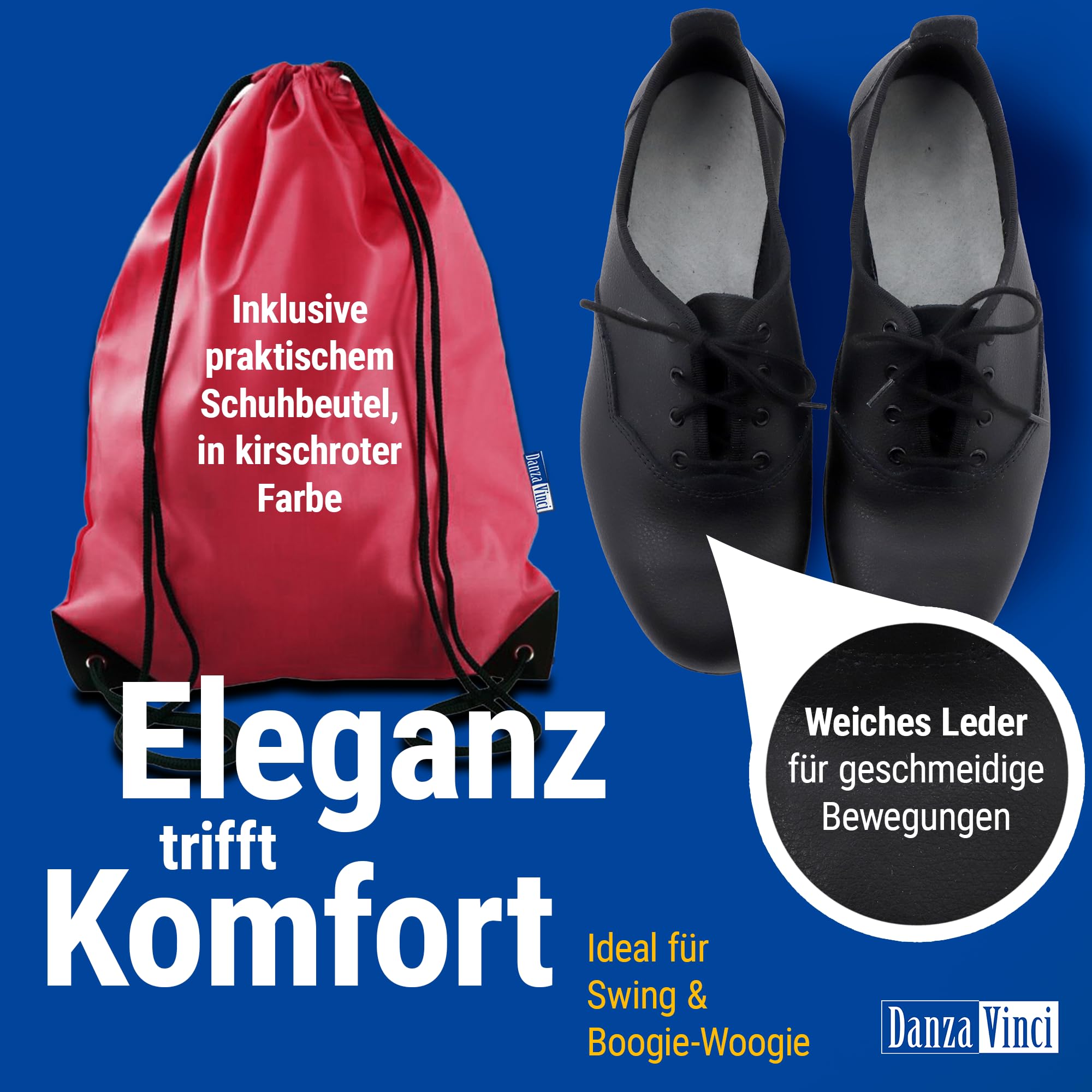 Bundle Bleyer Swing und Boogie Woogie Tanzschuhe 7530 mit Schuhbeutel, Tanzschuhe aus Leder für Herren, Tanzsportschuhe