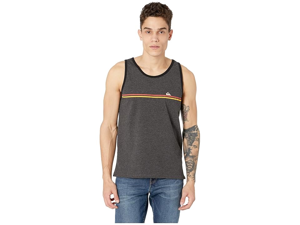 

Quiksilver Aussie Stripe Tank Top (Charcoal Heather) Men's Sleeveless, Gray