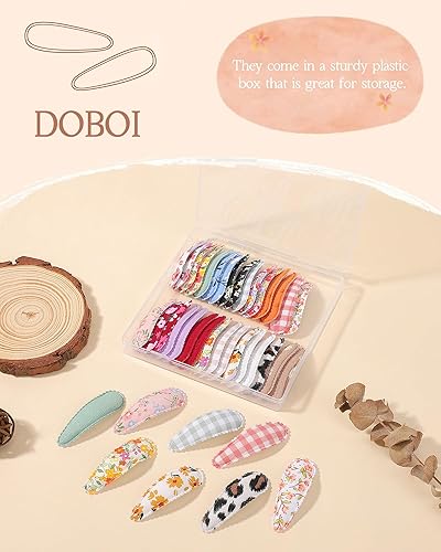 Miniatura 3 de doboi 40 horquillas con estampado floral, pinzas para el cabello y pasadores para niñas, clips de flores envueltos antideslizantes, accesorios para