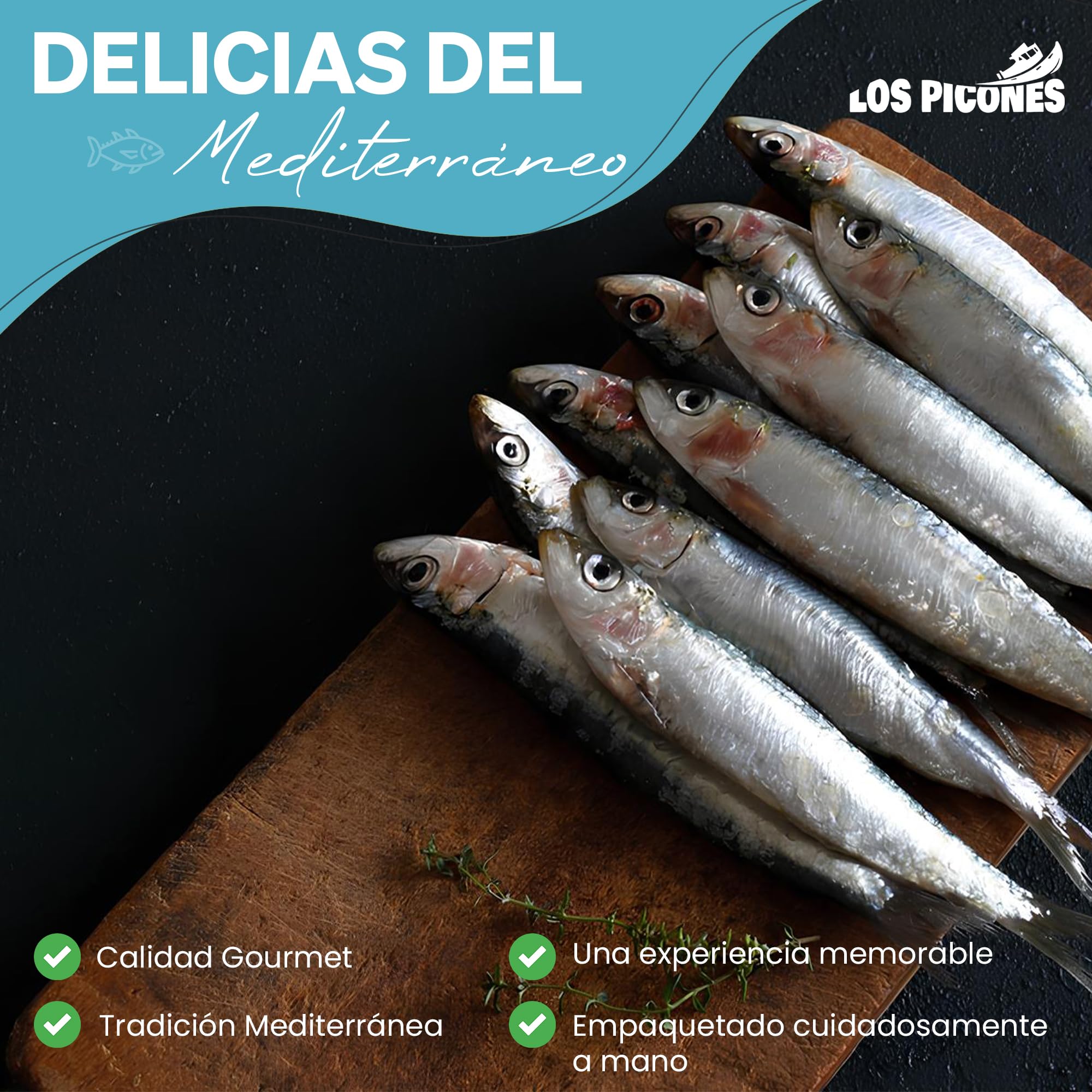 Los Picones Gourmet Sardinas Ahumadas en Aceite de Oliva Pack 3 Latas 115g