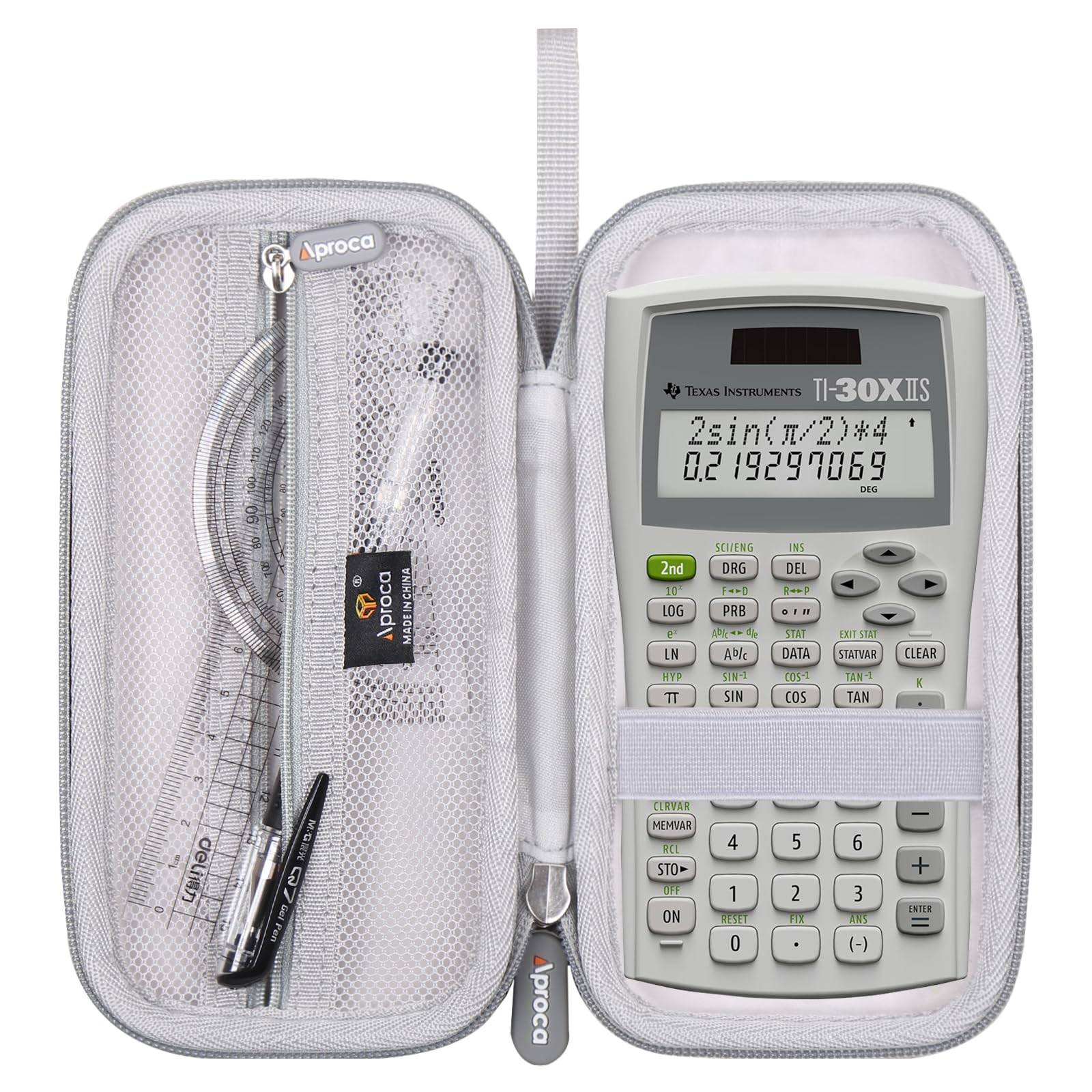 Aproca White Storage Hard Case Fit for Texas Instruments TI-30XIIS / TI-30X IIS 2-Line/Casio FX-991EX Fx-82es Plus Scientific Calculator (Case Only)