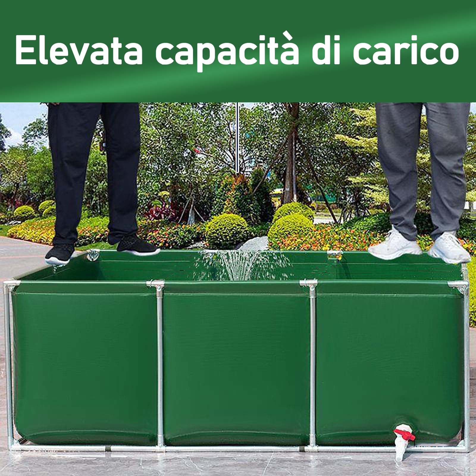 Piscina Acquario Fuori Terra, 1m Laghetto in Tela di PVC, Serbatoio di Contenimento Temporaneo per Pesci d'Acqua Salata, Stoccaggio Di Acqua, Allevamento