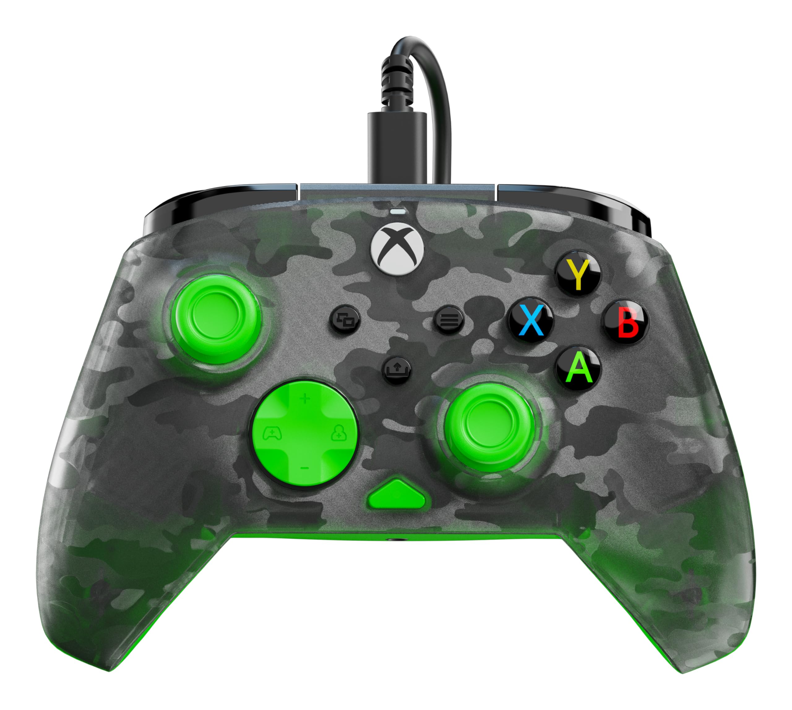 Turtle Beach Rematch Core Camo noir/vert - Manette de jeu filaire - Licence Xbox Series XS, Xbox One et PC - touches audio, moteurs de vibration et gâchettes d'impulsion, câble de 3 m