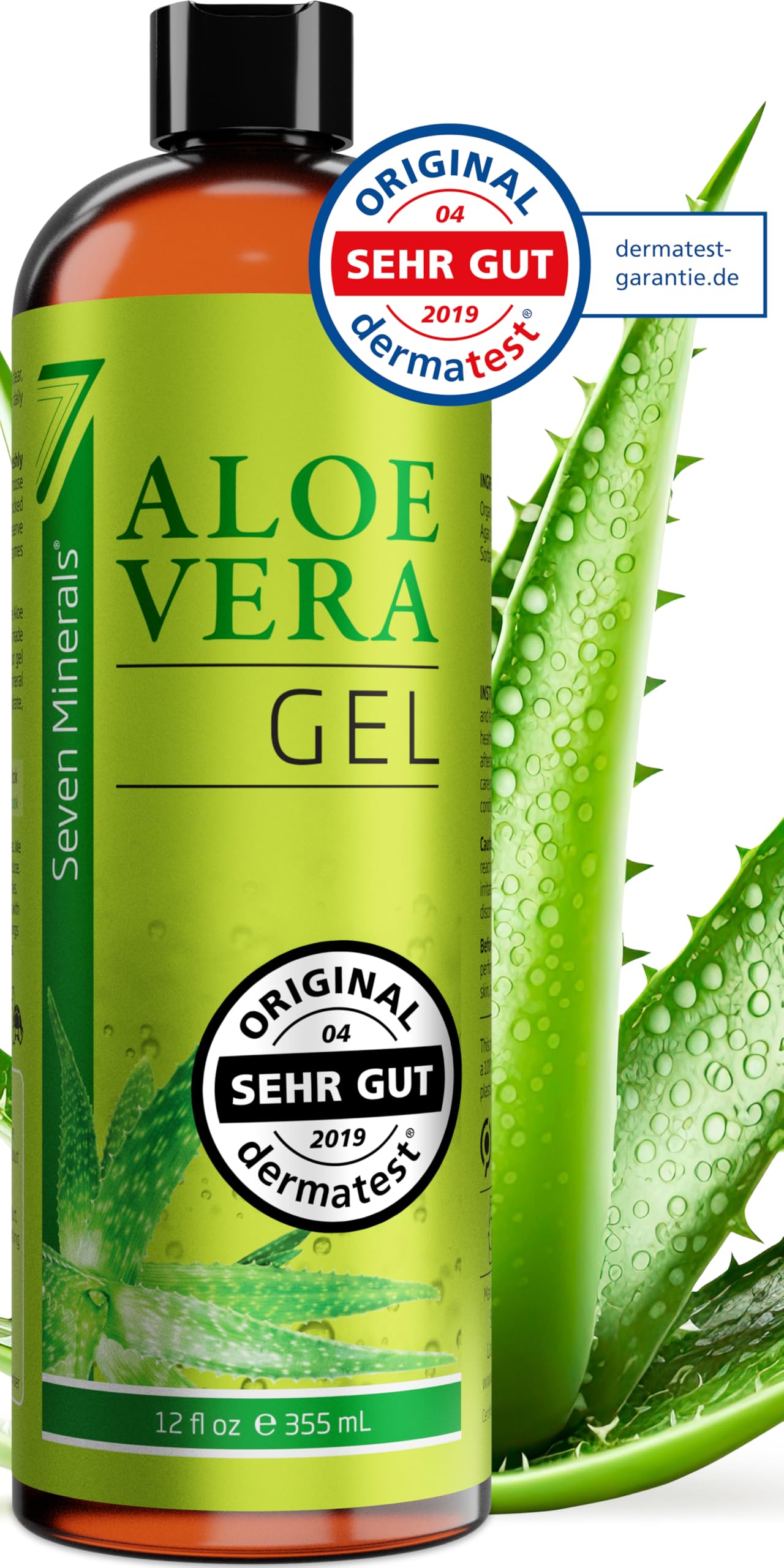 Aloe Vera Gel 99% Bio, 355 ml - ÖKO-TEST Sehr Gut - 100% Natürlich, Rein & Ohne Duftstoffe (Alkoholfrei, Kein Parfüm/WC-Duft) - Einzigartige Vegane Formel OHNE XANTHAN - aus ECHTEM SAFT, NICHT PULVER.