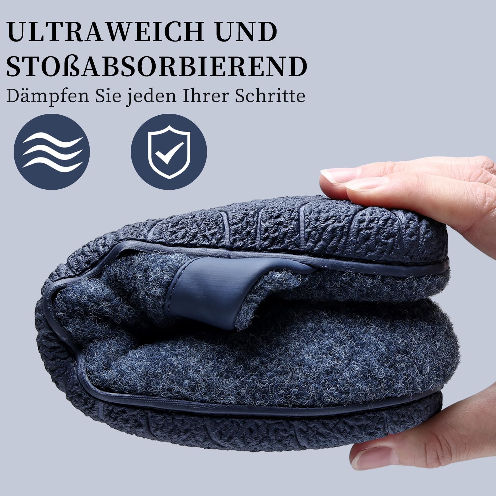 WateLves Ciabatte Uomo Pantofole Feltro Invernali Memory Foam Antiscivolo Caldo Scarpe Da Casa