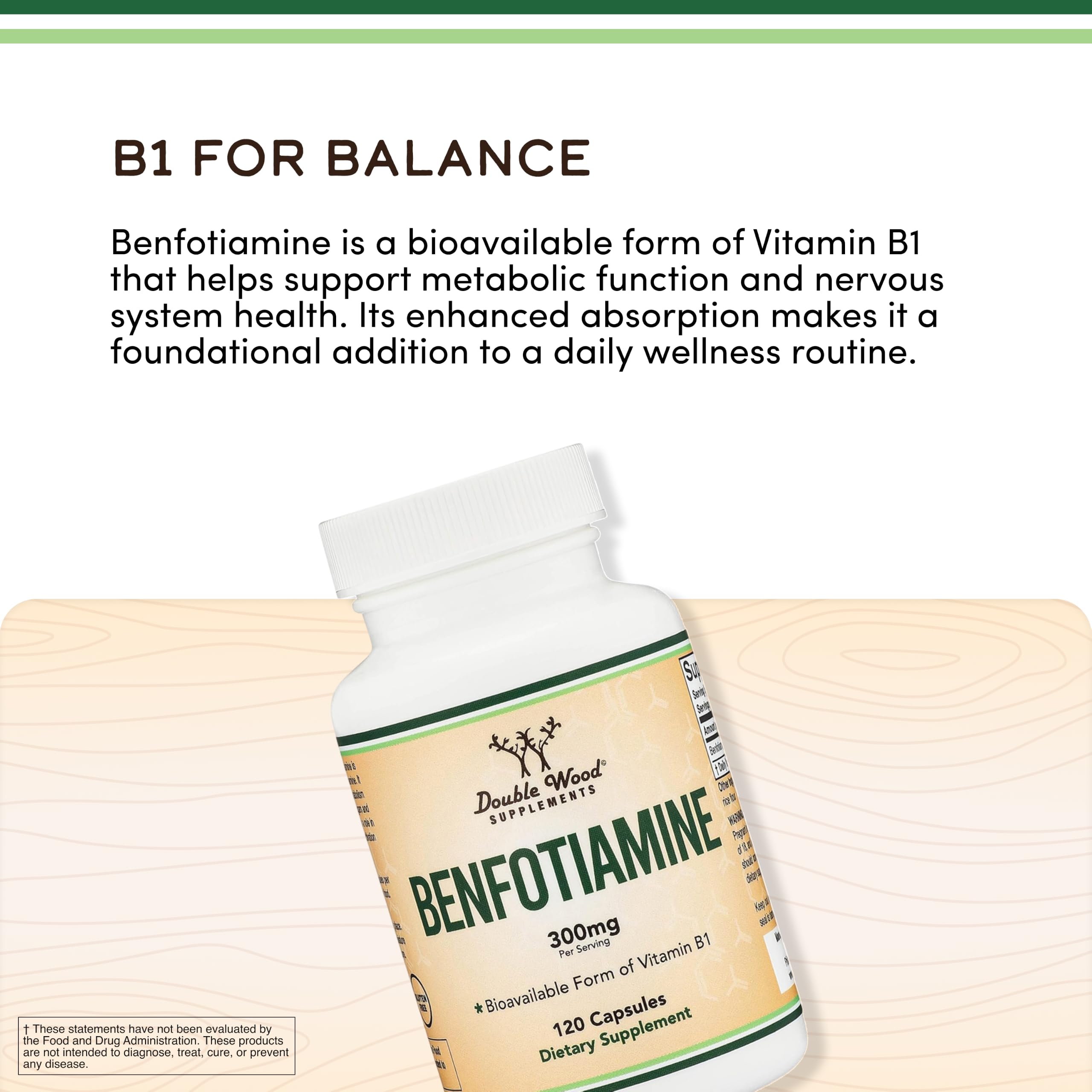 Benfotiamine 300mg, Vitamin B1, Fat Soluble, 120 Capsules — Amazon image 5