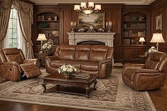 SC Furniture Ltd Tan Brown High Grade Leather Gel Reclining 3 Seater Sofa + 2 Recliner Armchairs Sofa Suite CLIFTON