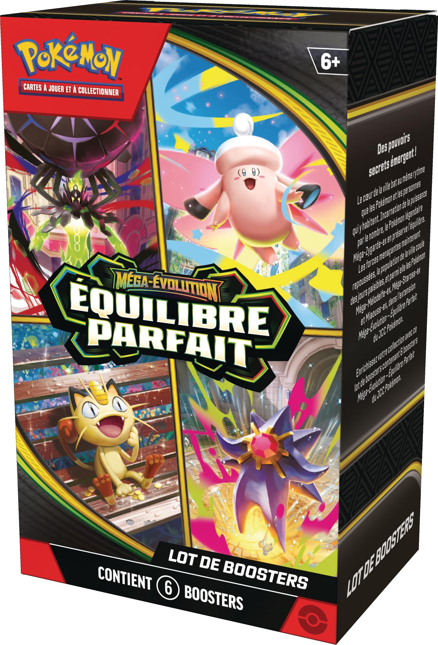 Pokémon : Lot de boosters Méga-Évolution – Équilibre Parfait (6 boosters) du JCC Pokémon