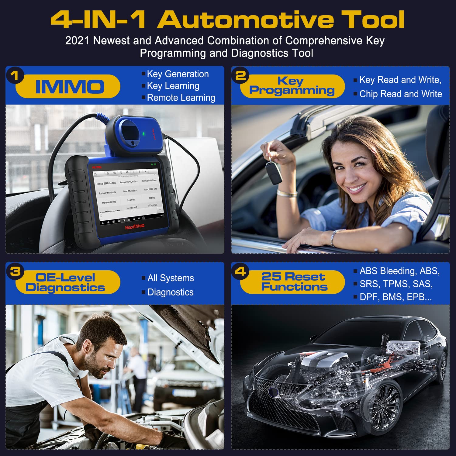 Autel IM508 Professional Key FOB Programming Tool with XP200 Programmer, 2022 Car Diagnostic