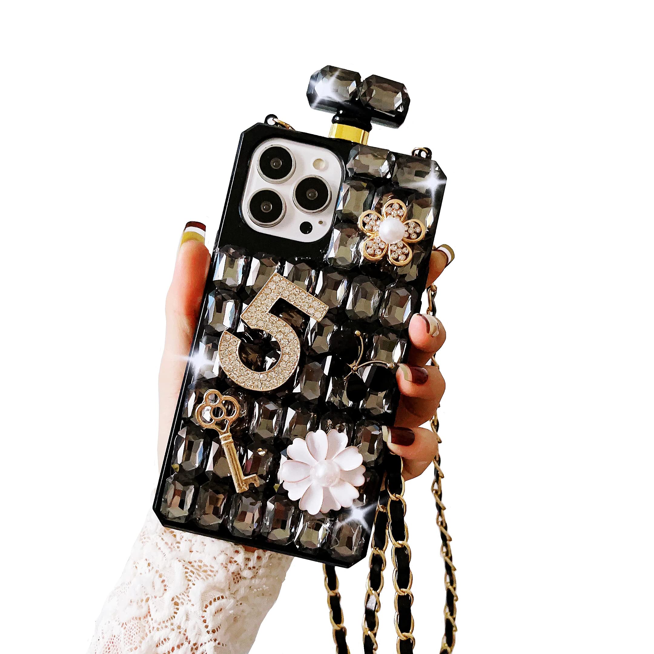 ラインストーン香水型iPhoneケース Amazon.co.jp: 高級ダイヤモンドラインストーン香水ボトルケース