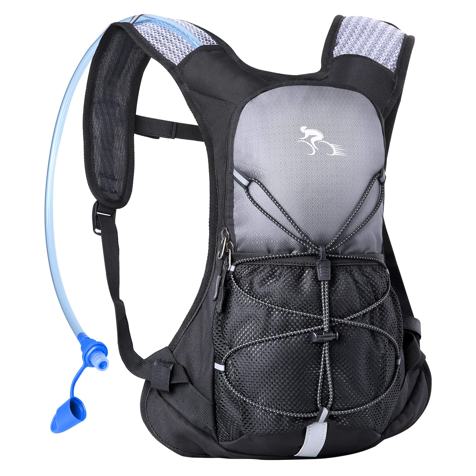 Hydration Pack - Hydration Backpack with 2 Liter Water Bladder - Lightweight Water Backpack for Running Cycling Hiking Biking Climbing Camping