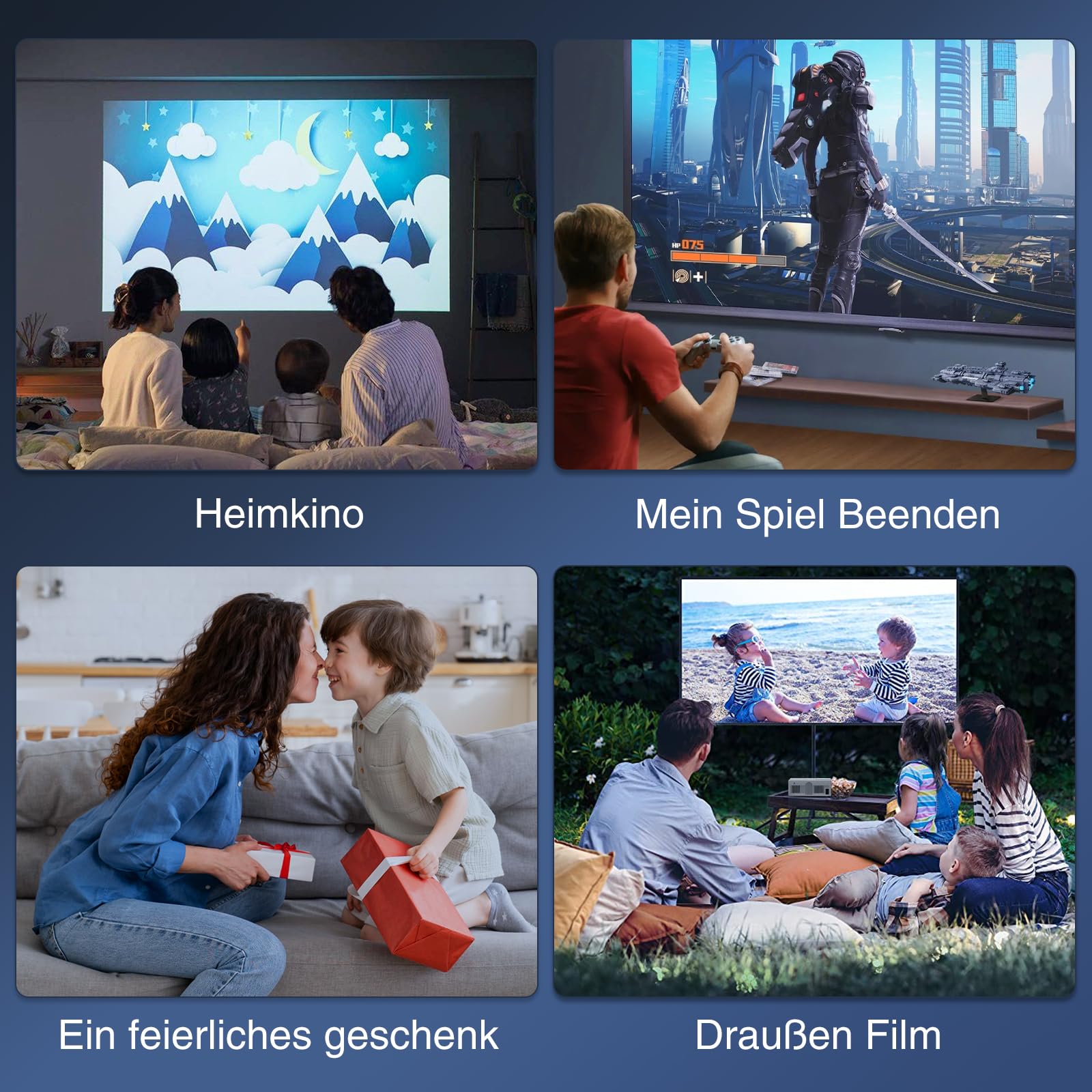 Vidéoprojecteur 4K Supporté, Natif 1080P 18000L 5G WiFi Bluetooth Projecteur avec 50% Zoom, Mini Projecteur Portable LED Rétroprojecteur Home Cinéma 300'' pour Smartphone/TV Stick/HDMI/USB