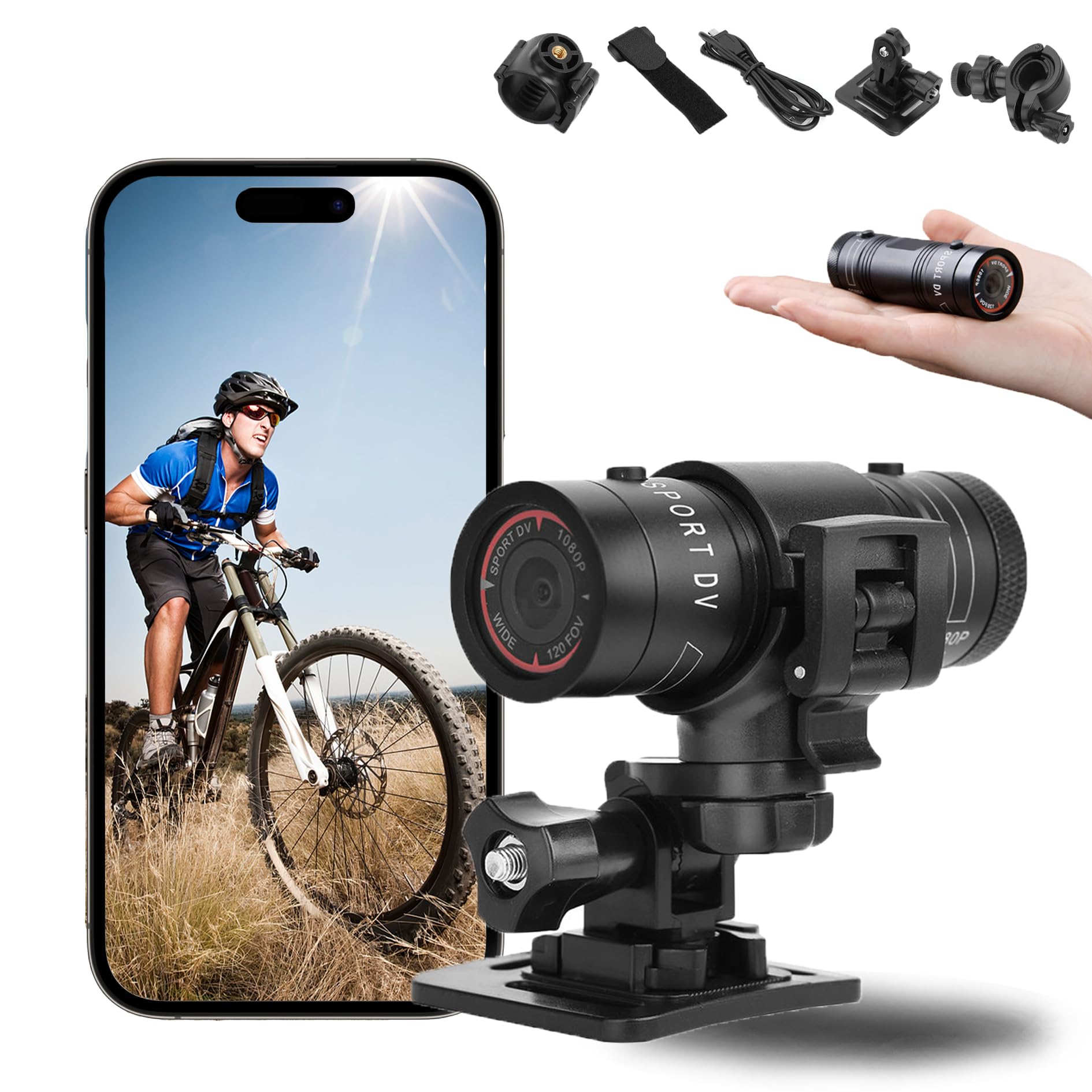 Hangang Mini Sport Camera 1080P Full Hd Action Waterproof Sport Helmet Bike Helmet Video Camera Dvr Avi Video Camcorder 32 Gb Tf Card Ideal For