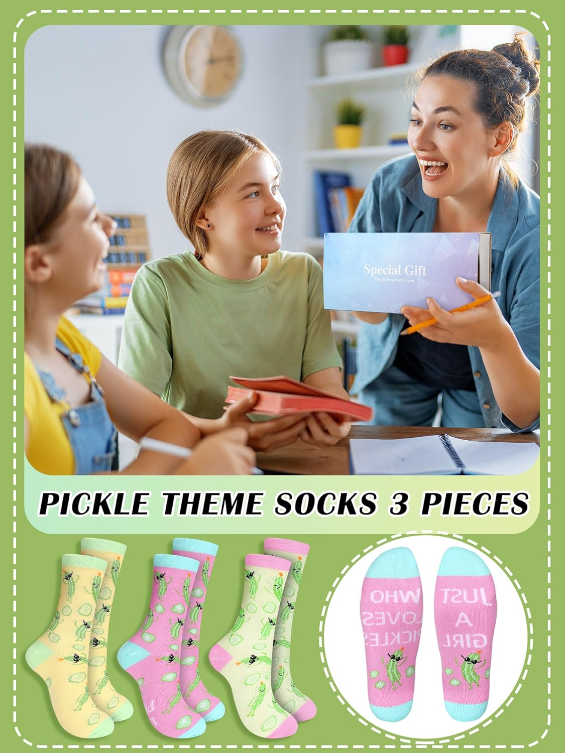 Cuffbow 3 Pairs Funny Pickle Socks for Women Men Pickle Lovers Gifts Novelty Cotton Socks Unisex Gifts - Image 7