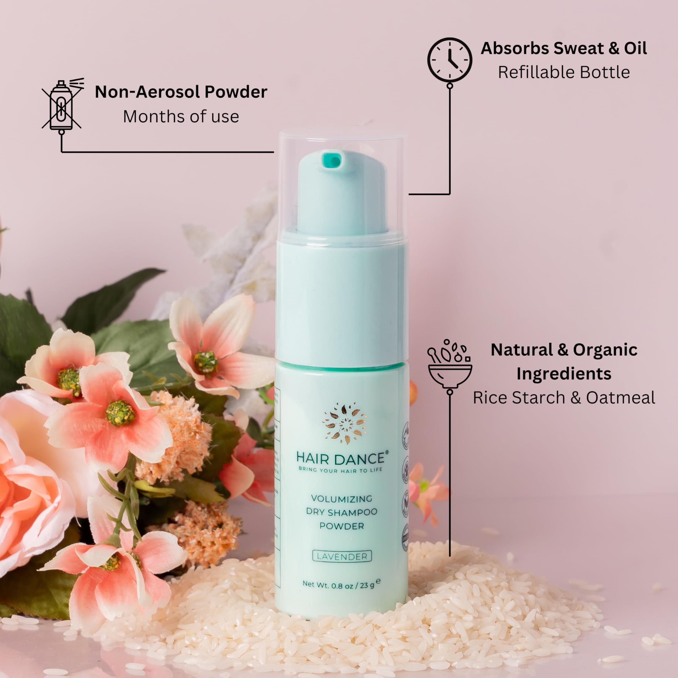 Champú seco en polvo, sin aerosol, tamaño de viaje, natural y orgánico, fabricado en Estados Unidos, sin benceno, vegano, sin crueldad animal, para todos los colores de cabello, sin talco