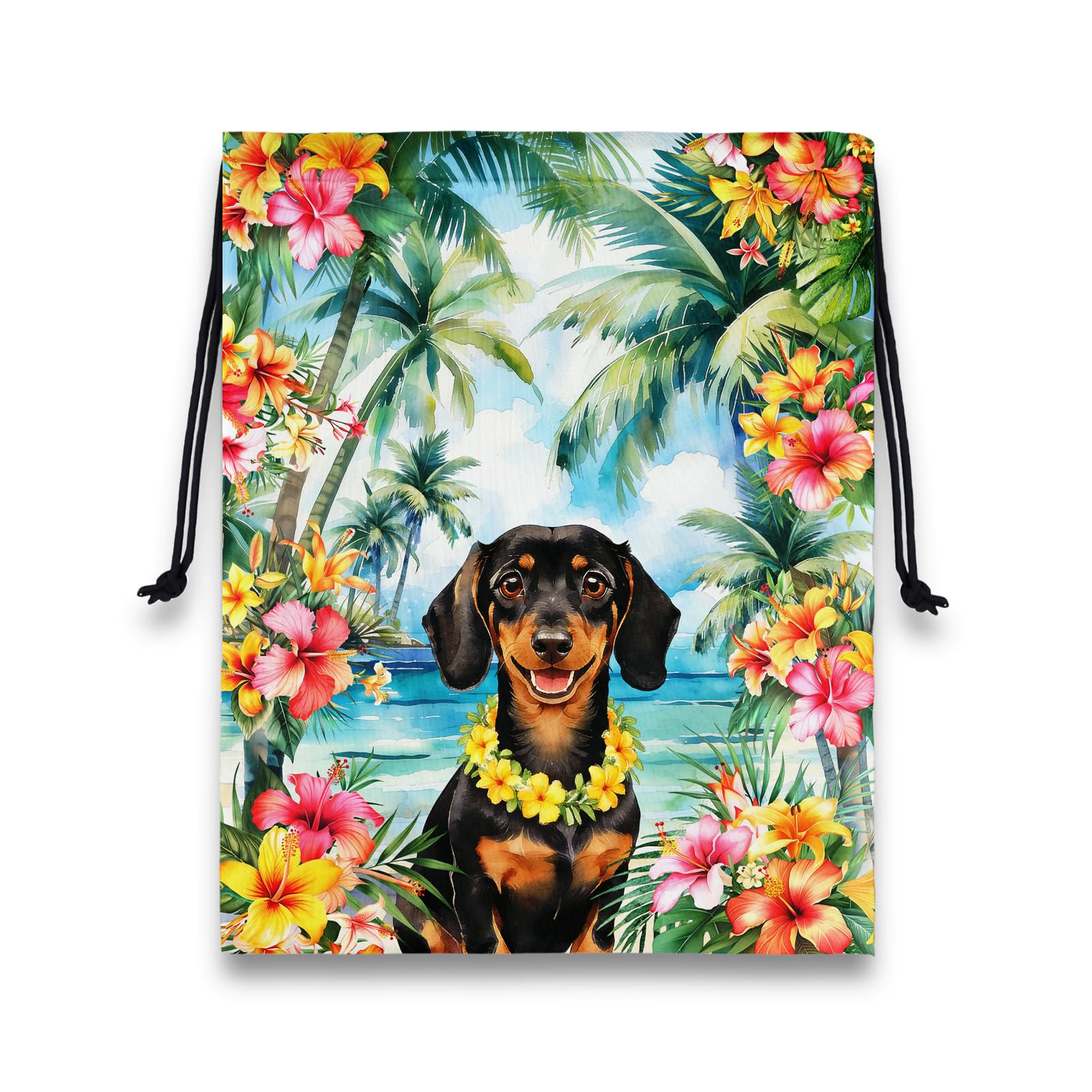 Floral Dachshund Grip Bag for Gymnasts Modern Pet Gymnastics Athlete Bag
