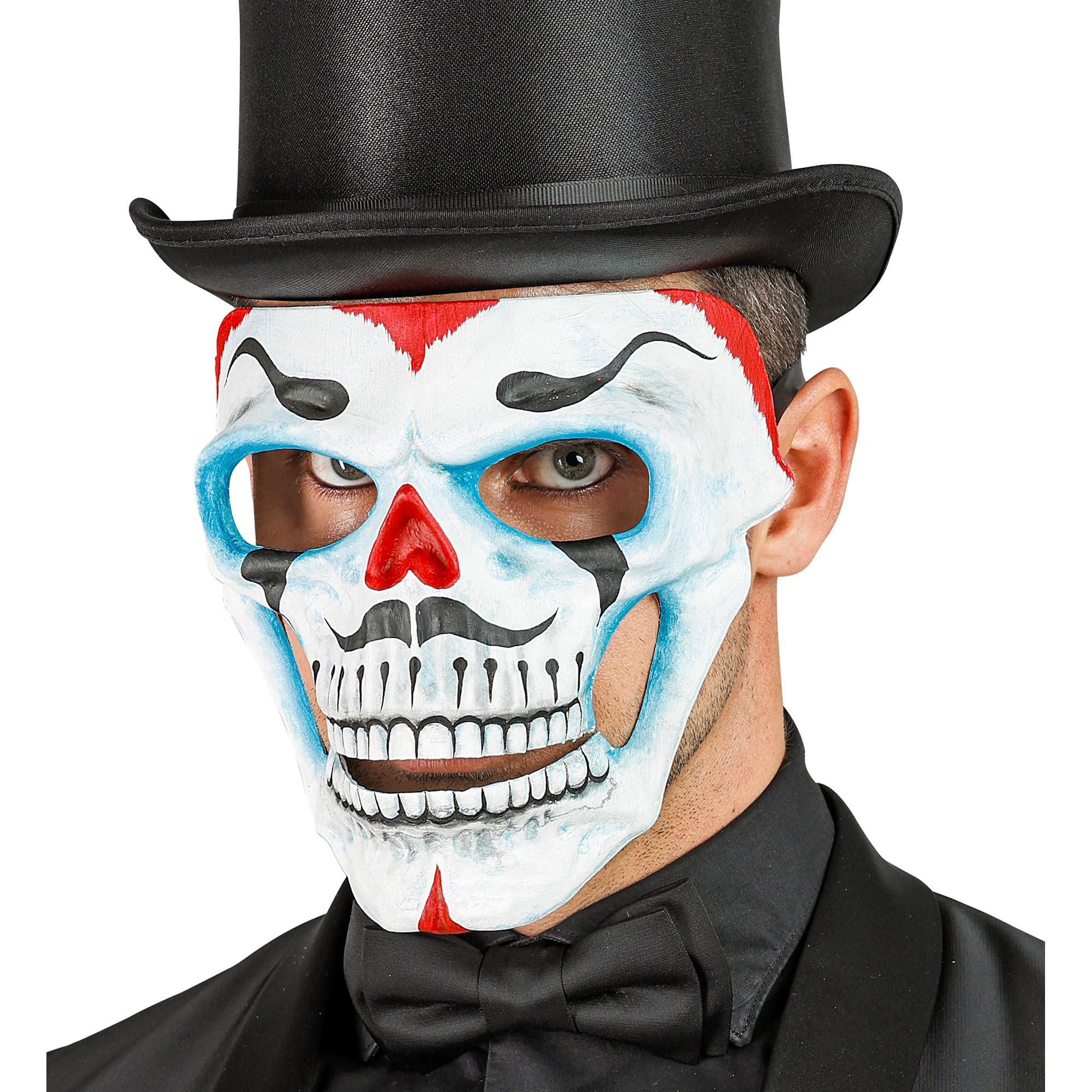 Máscara De Media Cara De Calavera Pirata Con Bandana Y Monedas - Para Niños, Ideal Para Halloween Y Fiestas