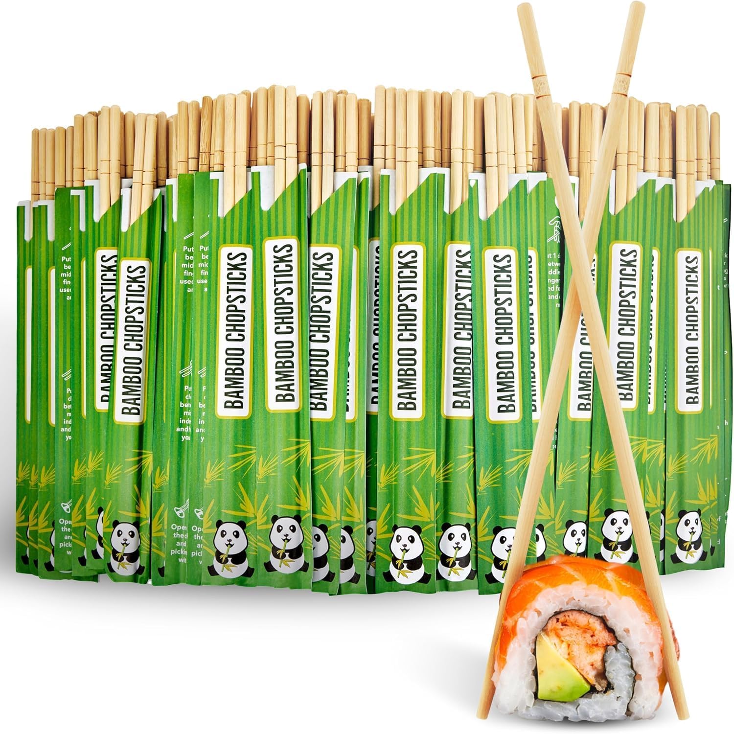 Disposable Chopsticks (3000 Pack), Wooden Bamboo Chopsticks, Individually Wrapped for Chinese Food, Sushi, Takeout and Delivery, Stock Your Home