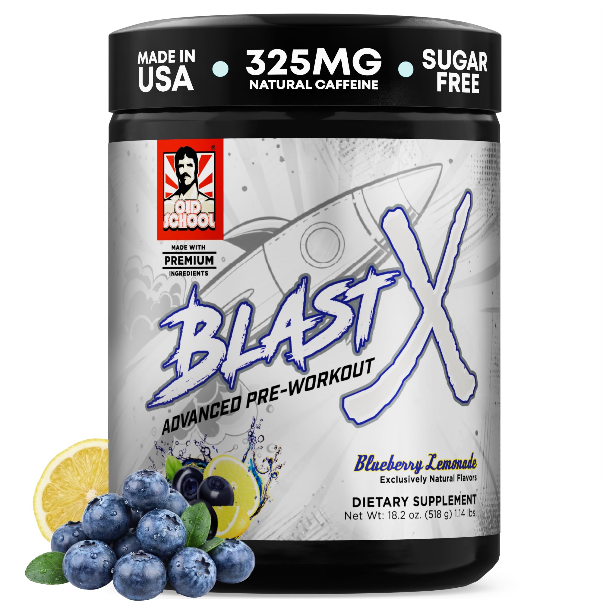 Blast X Advanced Pre Workout Powder, Intense Energy Booster Preworkout for Men & Women | Blueberry Lemonade