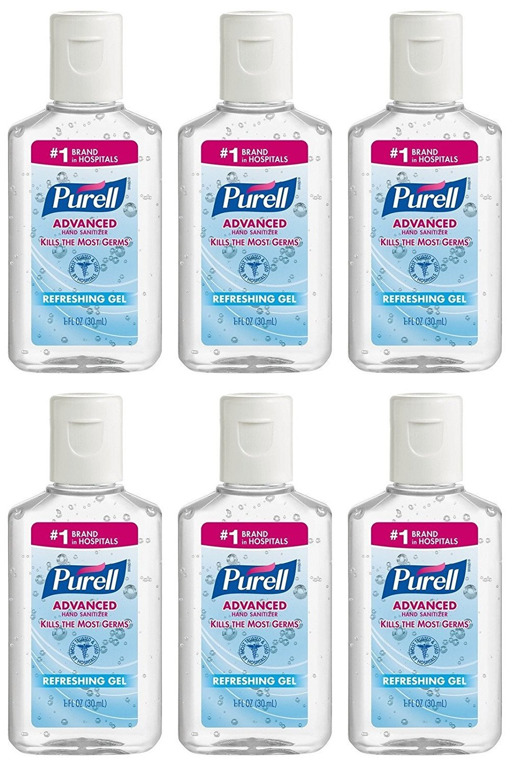 Advanced Hand Sanitizer Refreshing Gel, 1 Fl oz (6-Pack)