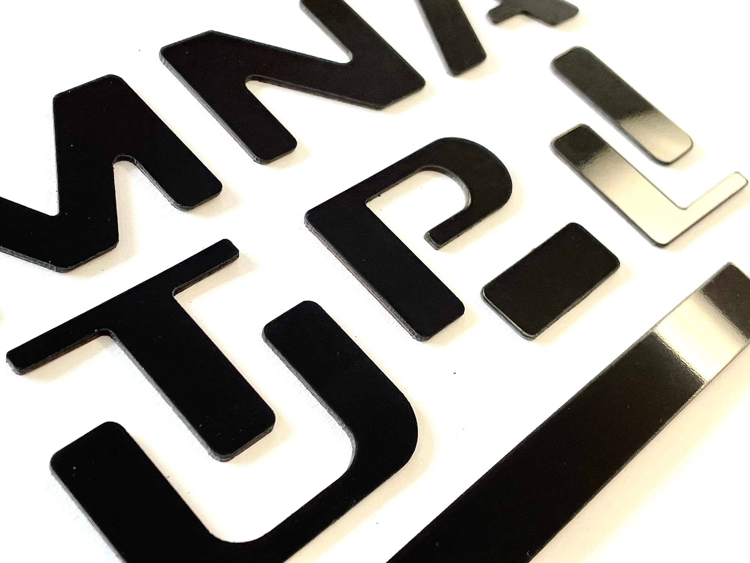 Glossy Black Rear Tailgate Letters Compatible with Platinum 2018-2020 Rear Inserts Not Decals