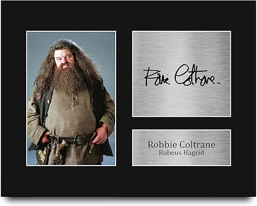 Miniatura 8 de HWC Trading Robbie Coltrane Harry Potter Rubeus Hagrid - Regalos enmarcados impresos con autógrafo para fanáticos de recuerdos de películas, tamaño