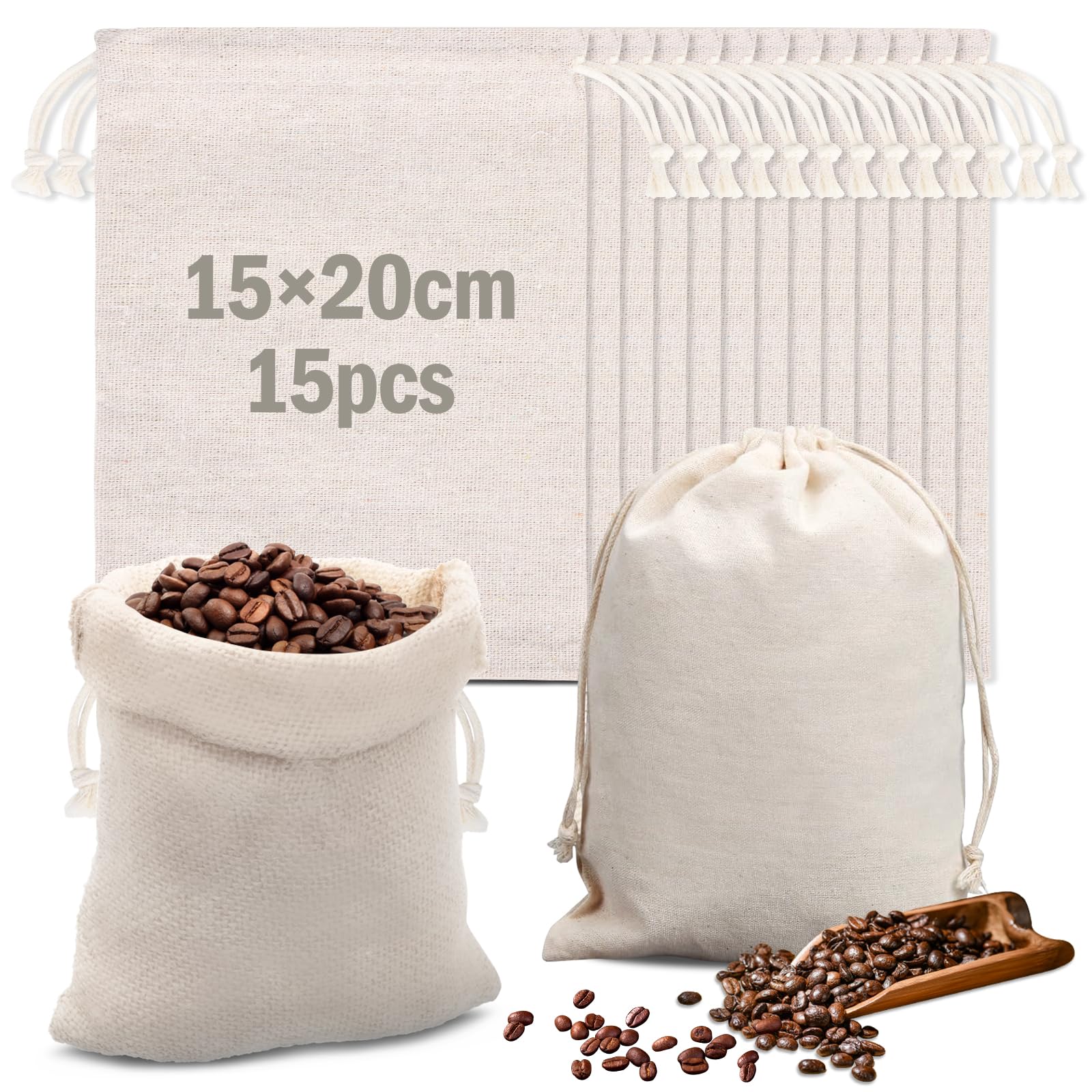 Lot De 20 Sacs En Toile De Jute Avec Cordon De Serrage De 15,2 X 20,3 Cm Avec étiquette à Faire Soi-même, Pochette à Bonbons, Pochettes En Lin Pour Mariage, Fête D'anniversaire