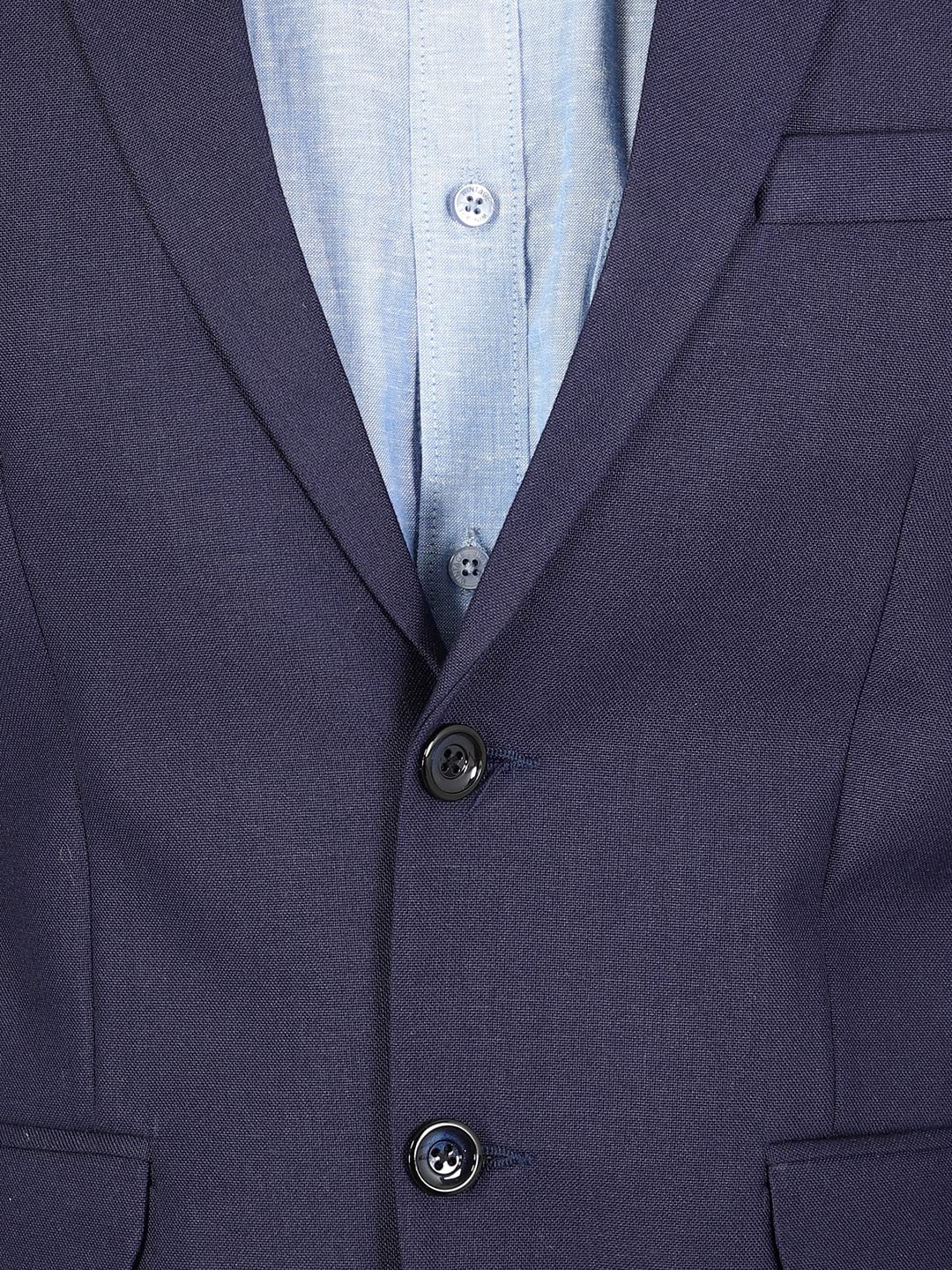 WINTAGE Mens Polyester Cotton Plain Blue Two Piece Suit : 40/ M - Image 4 thumbnail