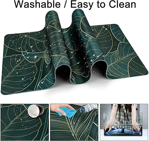 Vista 23 de Alfombrilla de escritorio, alfombrilla grande para mouse de 35 x 15.6 pulgadas, XXL extendida para juegos, con base antideslizante, alfombrilla