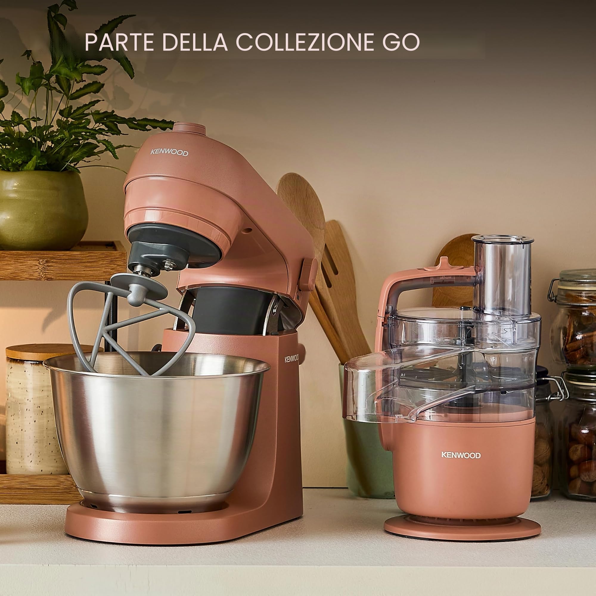 Kenwood QuickMix Go HMP40.000RD, miscelatore manuale portatile con custodia integrata per il trasporto, rilascio SureEject, frusta in acciaio inox e impastatrici inclusi, cucchiaio dosatore, 350 W