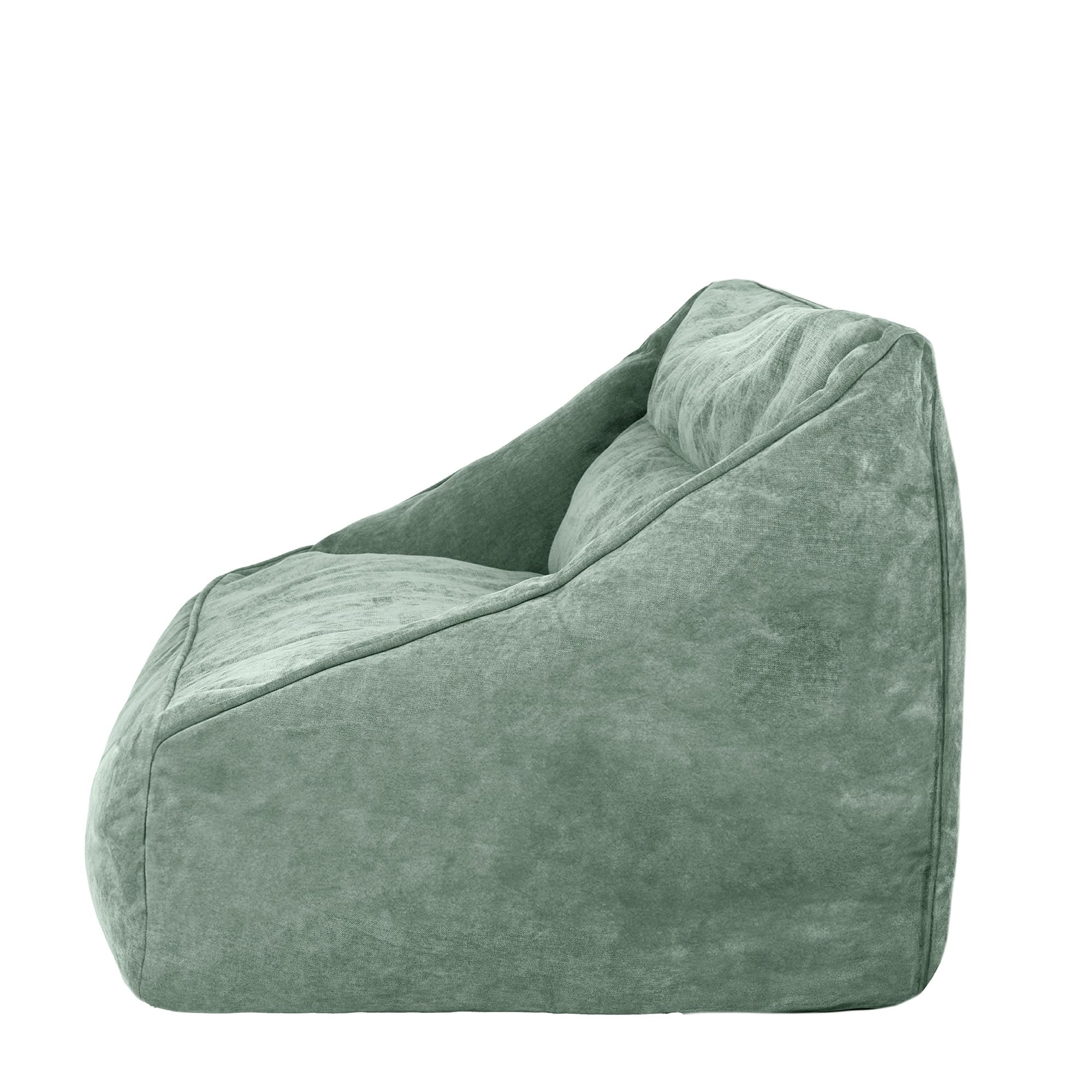Icon Cecilia Sitzsack Sofa, Salbeigrün, Flauschiger Chenille Stoff, 2 Sitzer Sofa für Erwachsene, Riesensitzsack mit Füllung, Bequemer Sessel, Lounge, Wohnzimmer, Deko Wohnzimmer