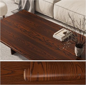 VEELIKE Mahogany Brown Wood Wallpaper Peel and Stick Wood Grain Contact Paper Self Adhesive Waterproof Removable Wood Contact Paper for Cabinets Countertop Table Kitchen Shelves Furniture 118x15.7