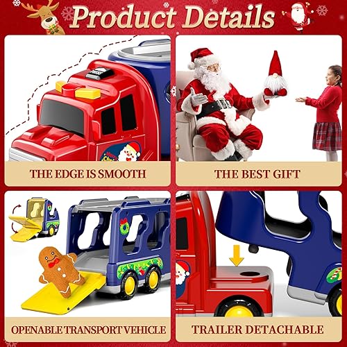 Miniatura 3 de Doloowee Juguetes de camión para niños de 3, 4, 5, 6 años, auto de juguete, Navidad, regalos de cumpleaños para niños y niñas de 3 a 5 años