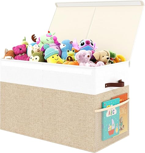 Miniatura 8 de Caja grande de almacenamiento de juguetes con tapa, organizador de pecho de juguetes mejorado con divisor de polipropileno extraíble, contenedor