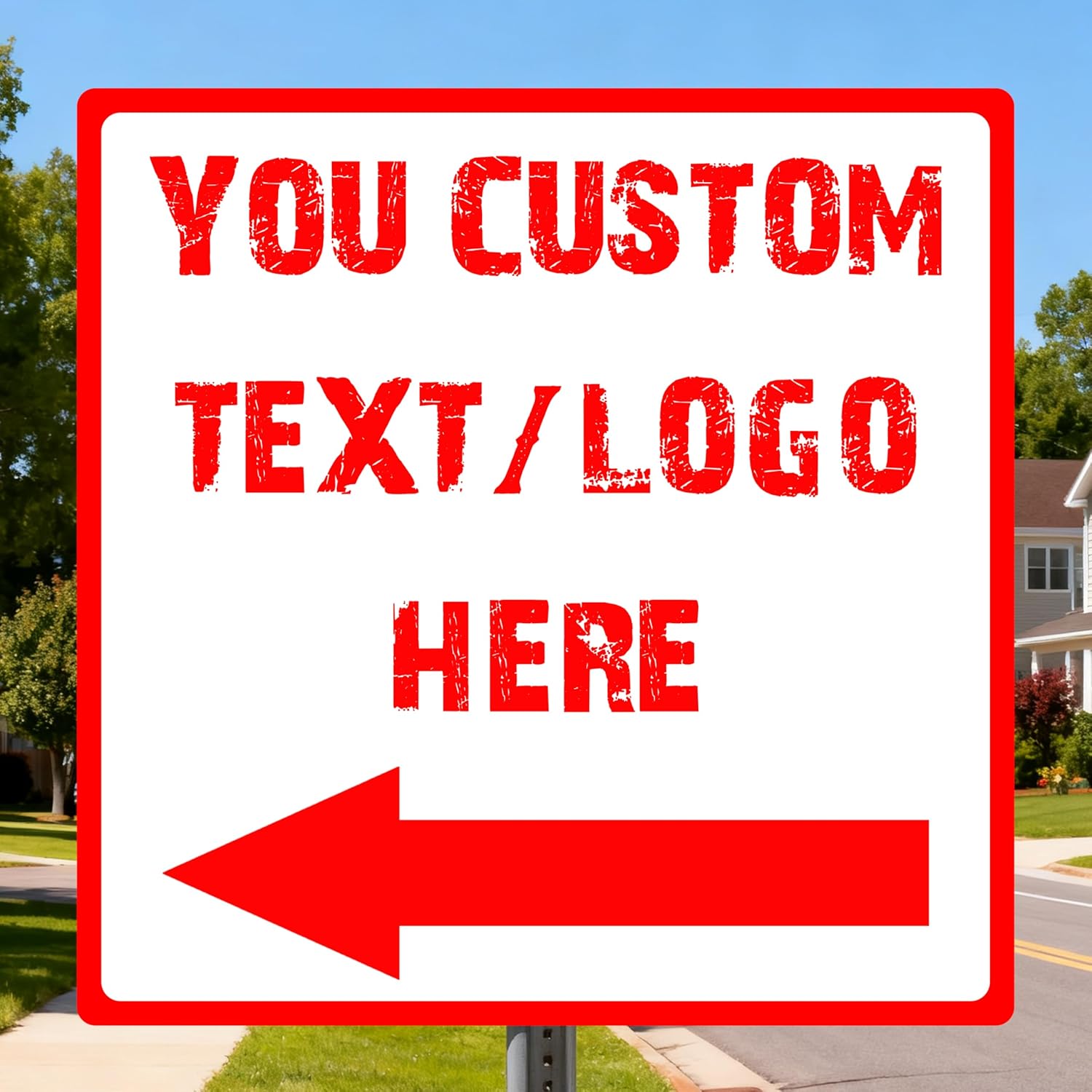 Custom Square Right Arrow Signs - 14 * 14 inches - 0.04-inch thickness, non-deformable, for supermarkets and scenic spots
