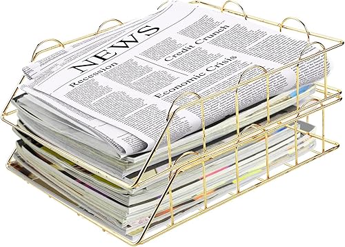 Bandeja de papel apilable, organizador de escritorio de 2 niveles, organizador de escritorio multifuncional de metal para oficina, hogar, escuela,