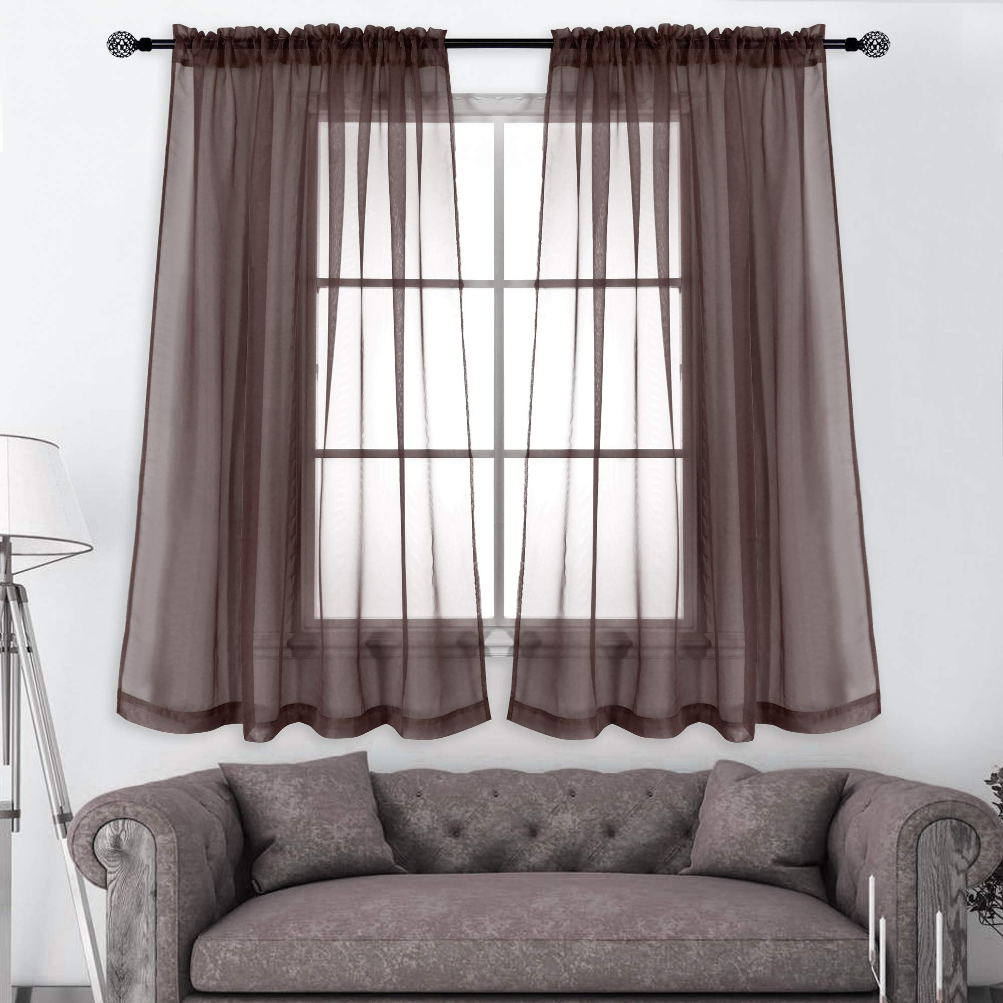 Chocolate Brown Sheer Curtains Curtains & Drapes