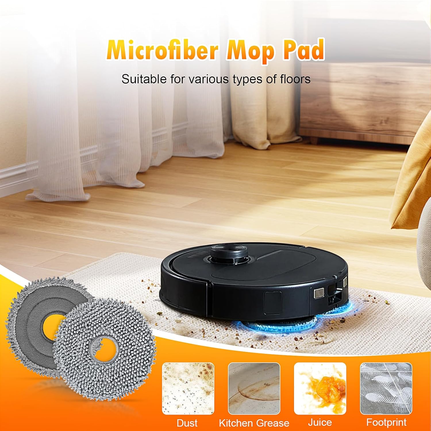 22 Pack Replacement Accessories for Roborock Qrevo S/Qrevo Pro/Qrevo Plus/Qrevo MaxV【Not for Qrevo】Robot Vacuum, 2 Mainbrush 4 Filter 4 Dust Bags 4 Mop Pads 6 Sidebrush 1 Cleaning Brush 1 Screwdriver