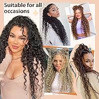 Vista 5 de FLUFYMOOZ Extensión de cola de caballo, 26 pulgadas, estilo bohemio, con cordón, extensiones de cabello para mujer, cola de caballo larga y rizada
