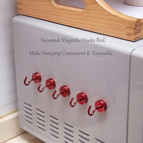 Vista 254 de NEOSMUK - Ganchos magnéticos de alta resistencia con imanes extrafuertes para colgar en refrigerador, crucero, cabinas o parrilla, color blanco