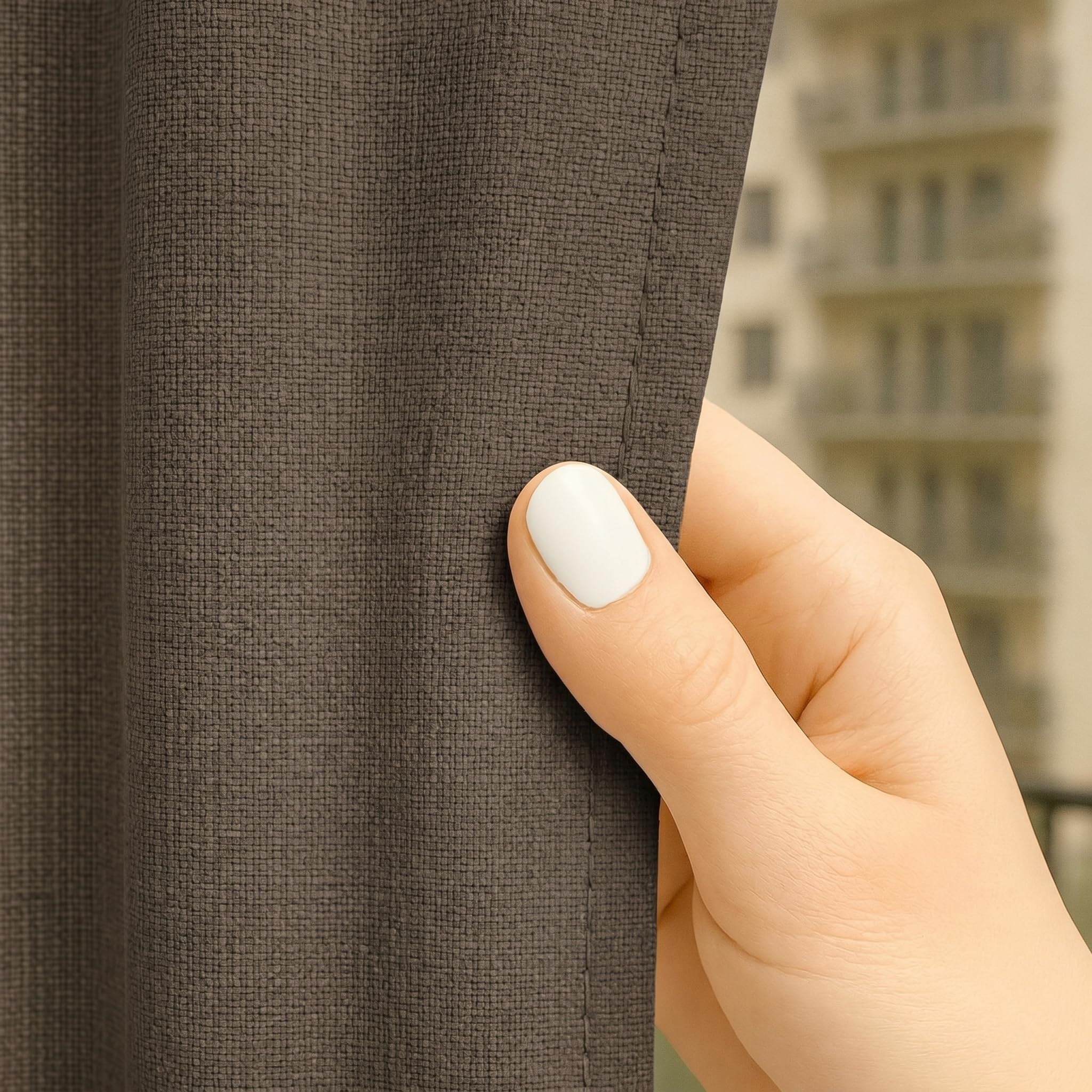 Byour3 -Tende Impermeabili per Esterno con Anelli in Metallo A Caduta Antimuffa - Tende Laterali Gazebo Oscuranti Tenda Parasole per Terrazzo Balcone Tela Solare Frangivista (Tortora, L.300x290H)