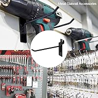 Vista 7 de Slatwall Hooks 50 PCS 6 Inch Black Slatwall Accessories Garage Shop Retail Display Slat Wall Hanging Hooks Heavy Duty Pegboard Gridwall Display