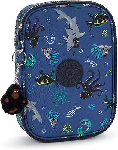Vista 147 de Kipling - Estuche impreso para 100 bolígrafos para mujer, accesorios de organización, suministros de arte, maquillaje, organizador de viaje Aqua