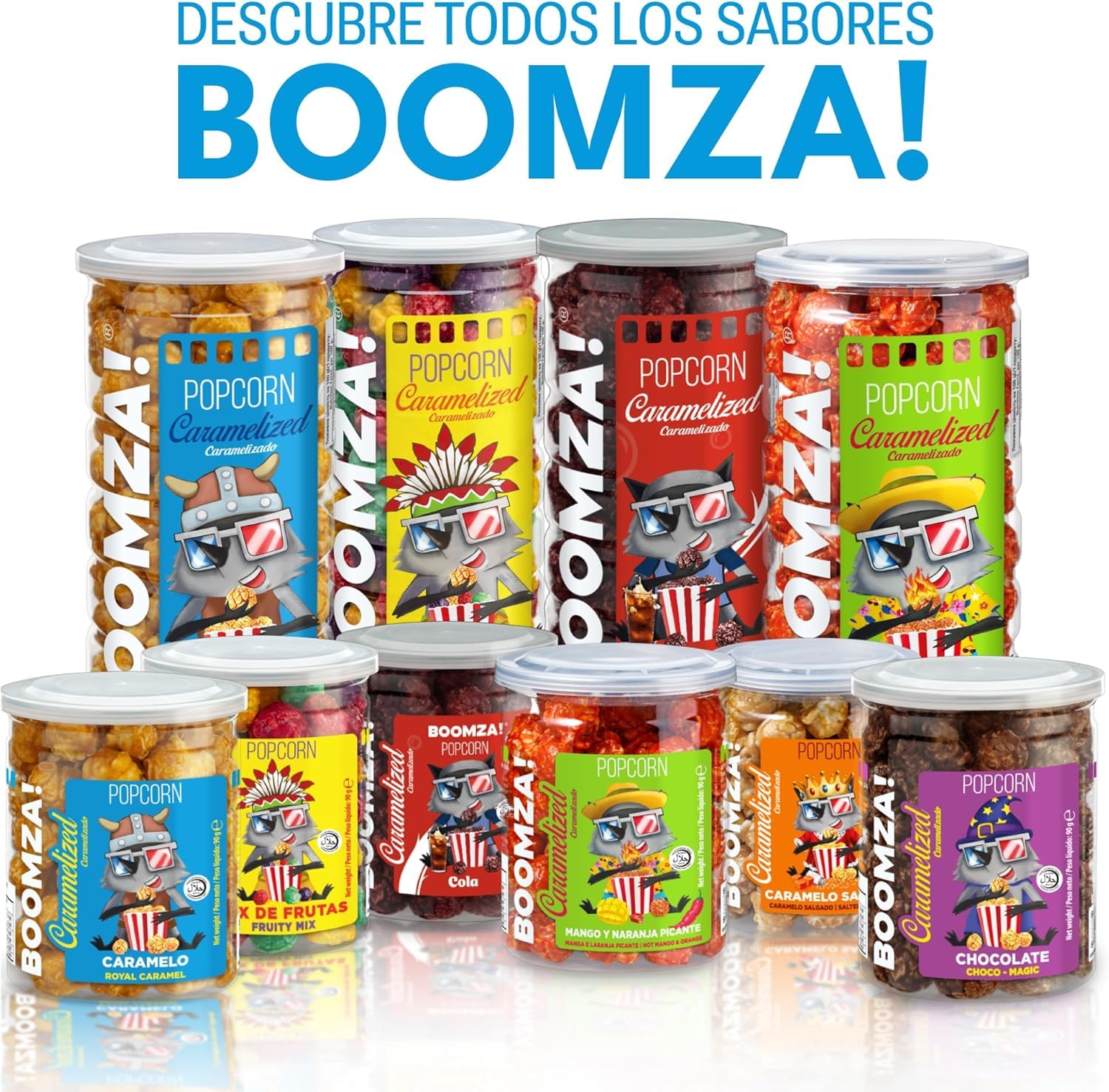 BOOMZA – Pack 12x90 g Palomitas caramelizadas Caramelo Real – snack crujiente y dulce, sin GMO, perfecto para fiestas y compartir