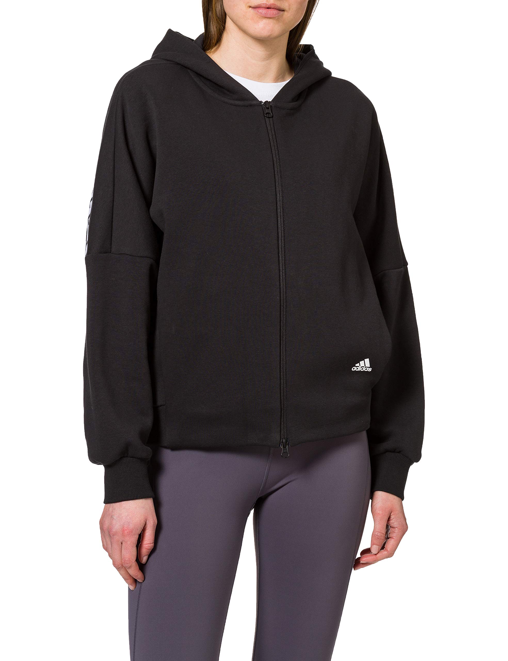 adidas essentials golden logo sherpa hoodie