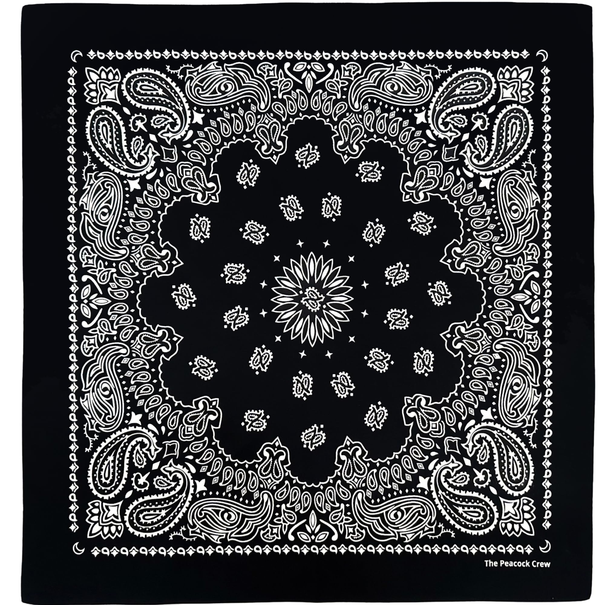 The Peacock Crew Premium Soft Cotton Designer Bandana for Men and Women 22x22 in