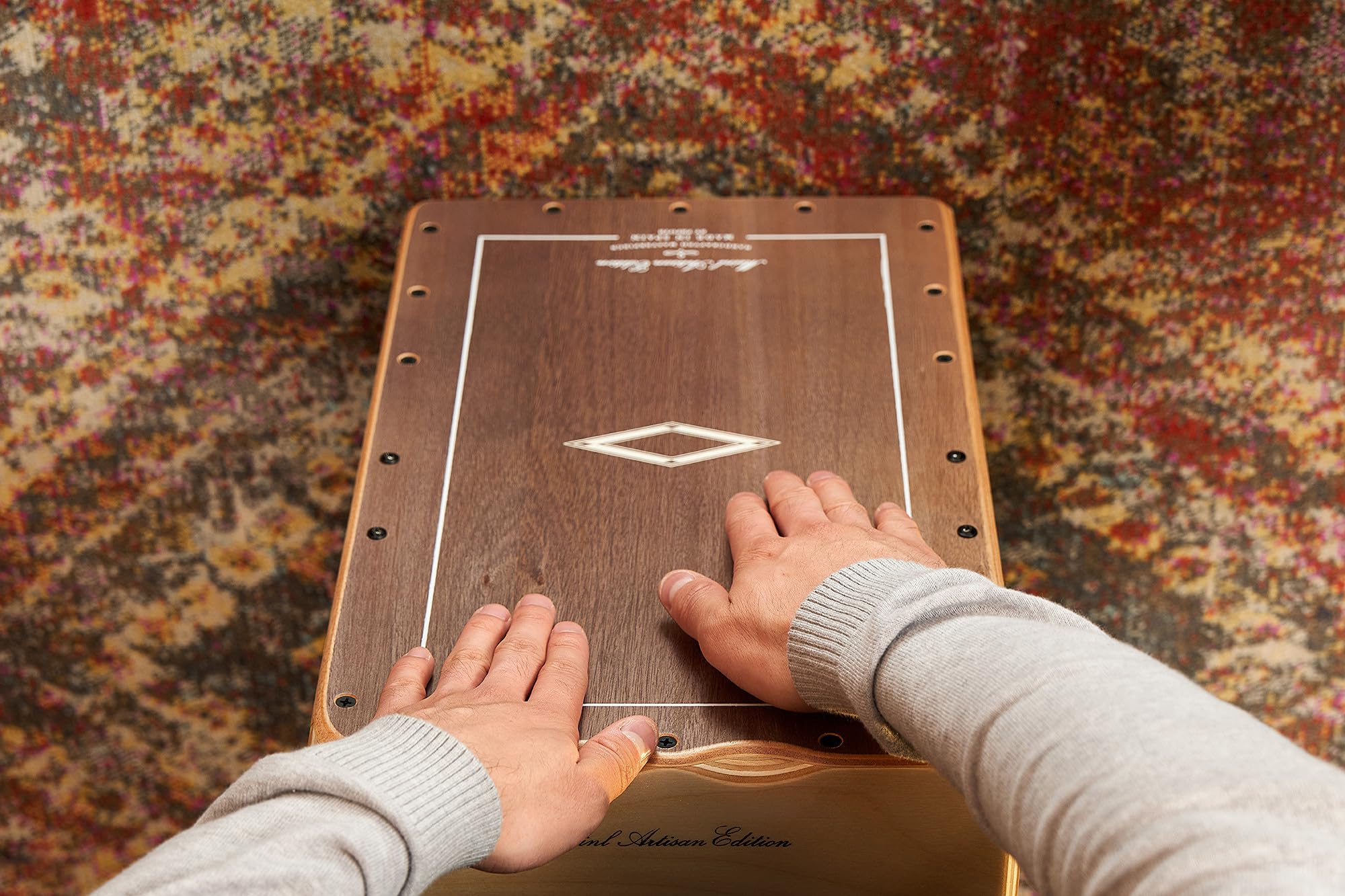 Meinl Percussion Artisan Cajon Instrument/Trommel für Erwachsene/Fortgeschrittene/Profis - Grey Eucalyptus Frontplatte / Korpus aus Baltischer Birke - Kein Cajon Bausatz - Tango Line (AETLGE)