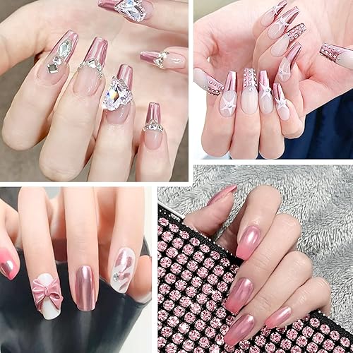 Miniatura 2 de Gel de pintura metálica de 0.3 fl oz, esmalte de uñas de gel pintado en oro rosa, gel de pintura de metal 3D, esmalte de gel de espejo con 4