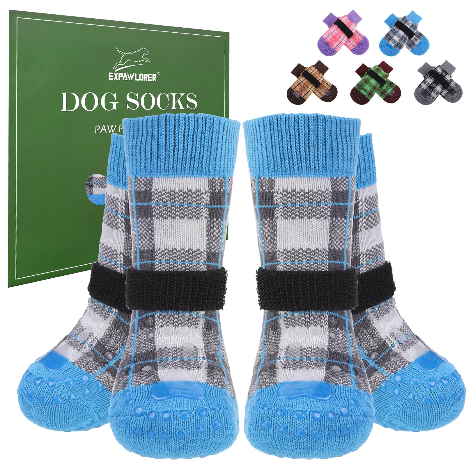 Photo 1 of EXPAWLORER Dog Socks Blue L