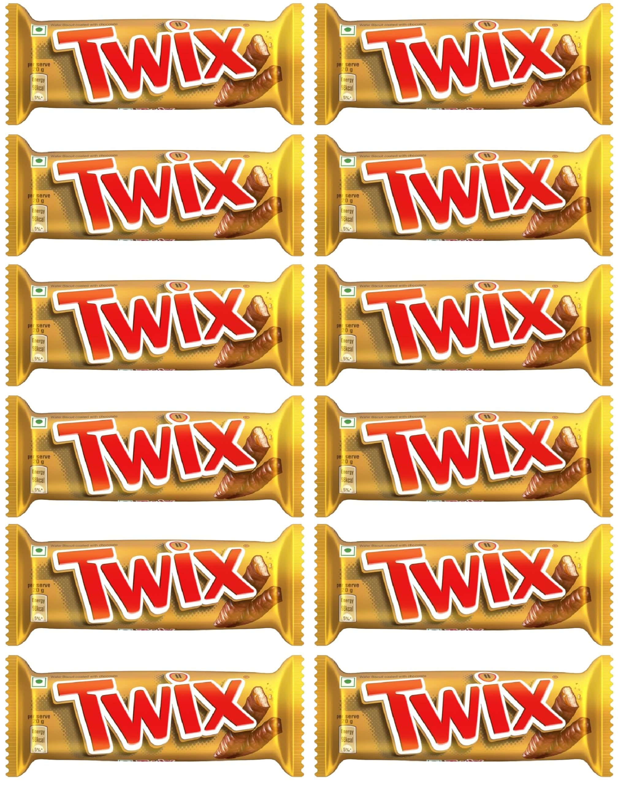 Twixs Smooth And,Crunchy, Caramel Coated Creamy Milk Chocolate Bar Each 50gm (Pack Of 12) Imported (B0D8W6RQWY) Amazon Price History, Amazon Price Tracker